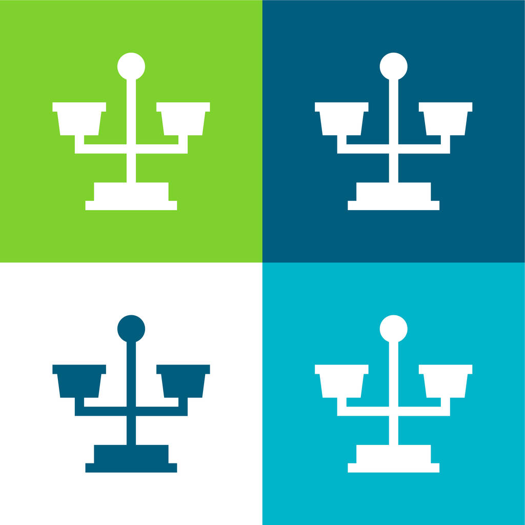 Balanço Conjunto de ícones mínimos de quatro cores plano - Vetor, Imagem