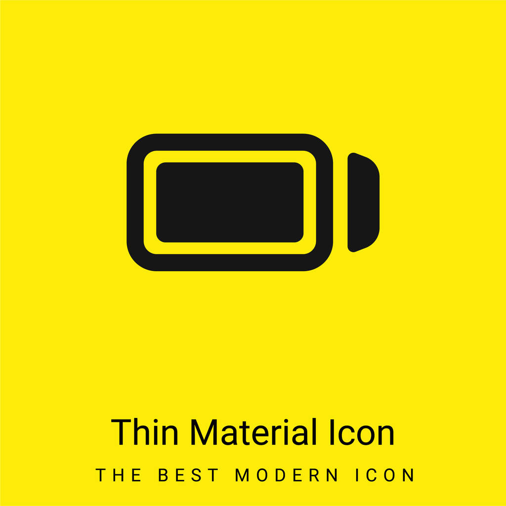 Akkumulátor Teljes minimális fényes sárga anyag ikon - Vektor, kép