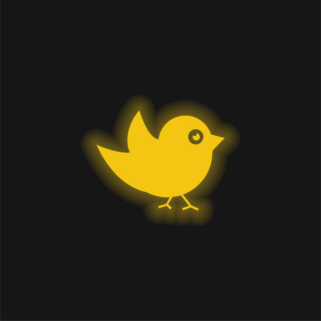 Schwarz Vogel gelb leuchtende Neon-Ikone - Vektor, Bild