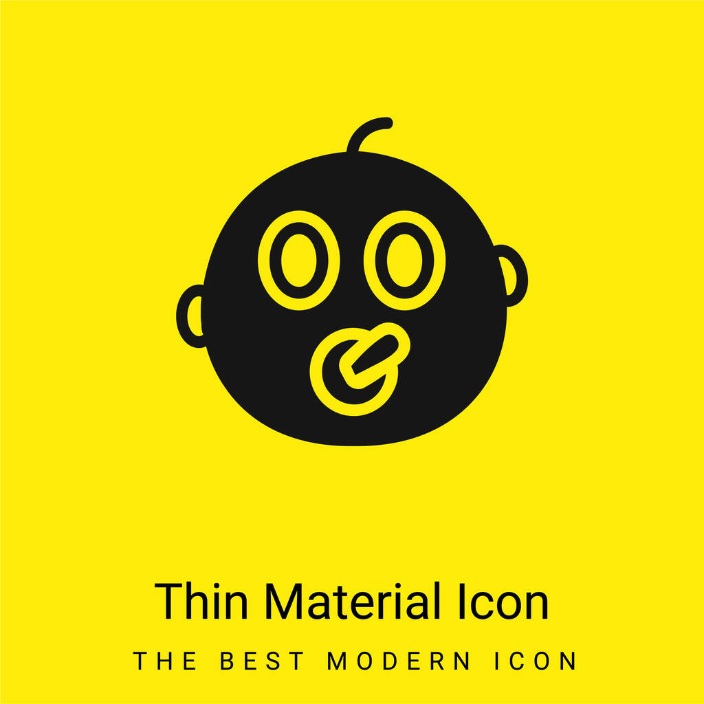 Baby minimaal helder geel materiaal icoon - Vector, afbeelding