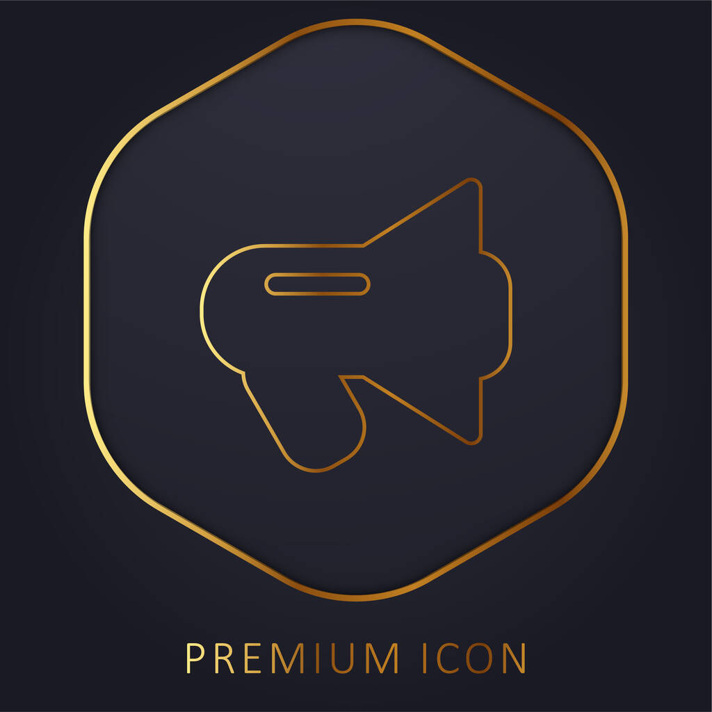 Černá Megaphone zlatá čára prémie logo nebo ikona - Vektor, obrázek