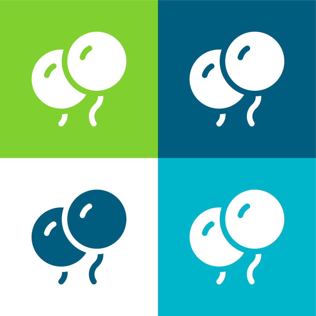 Balloon Set icona minimale a quattro colori piatto - Vettoriali, immagini