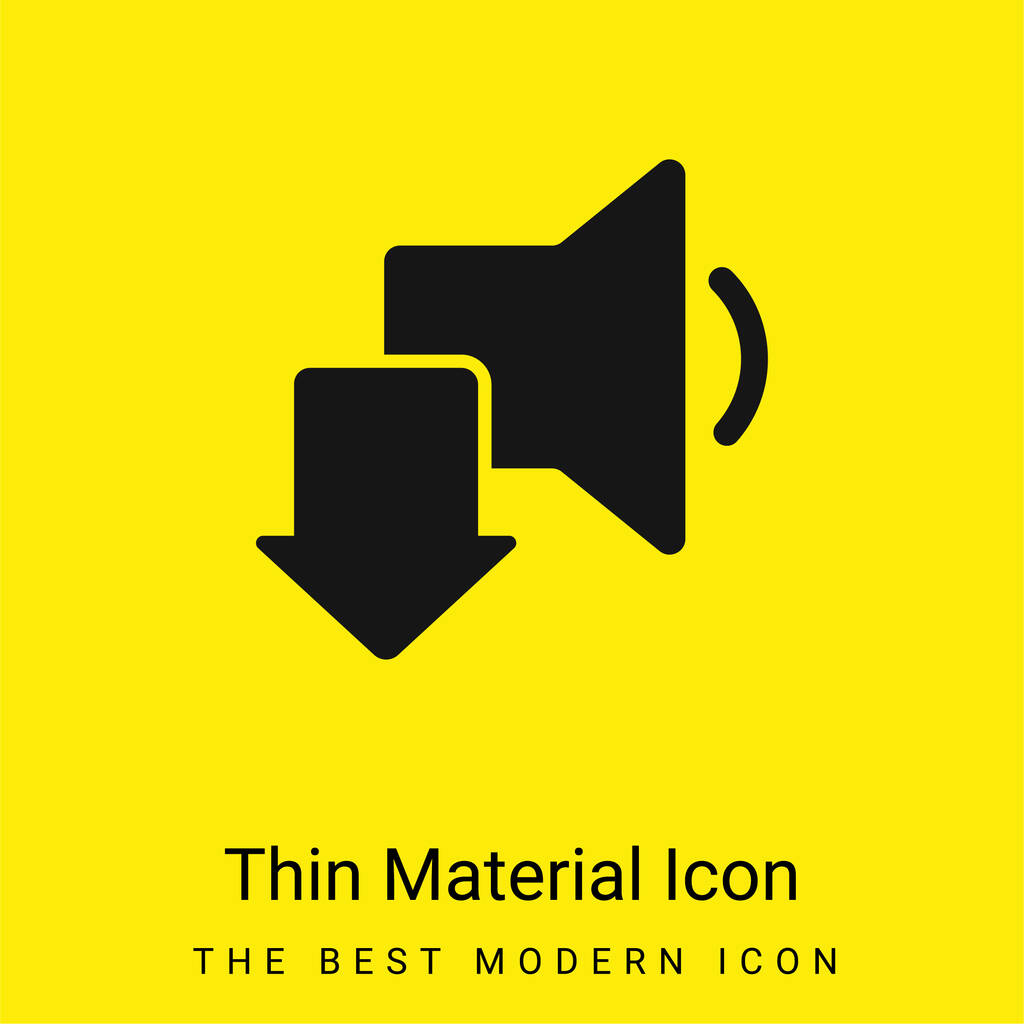 Pijl minimaal helder geel materiaal icoon - Vector, afbeelding