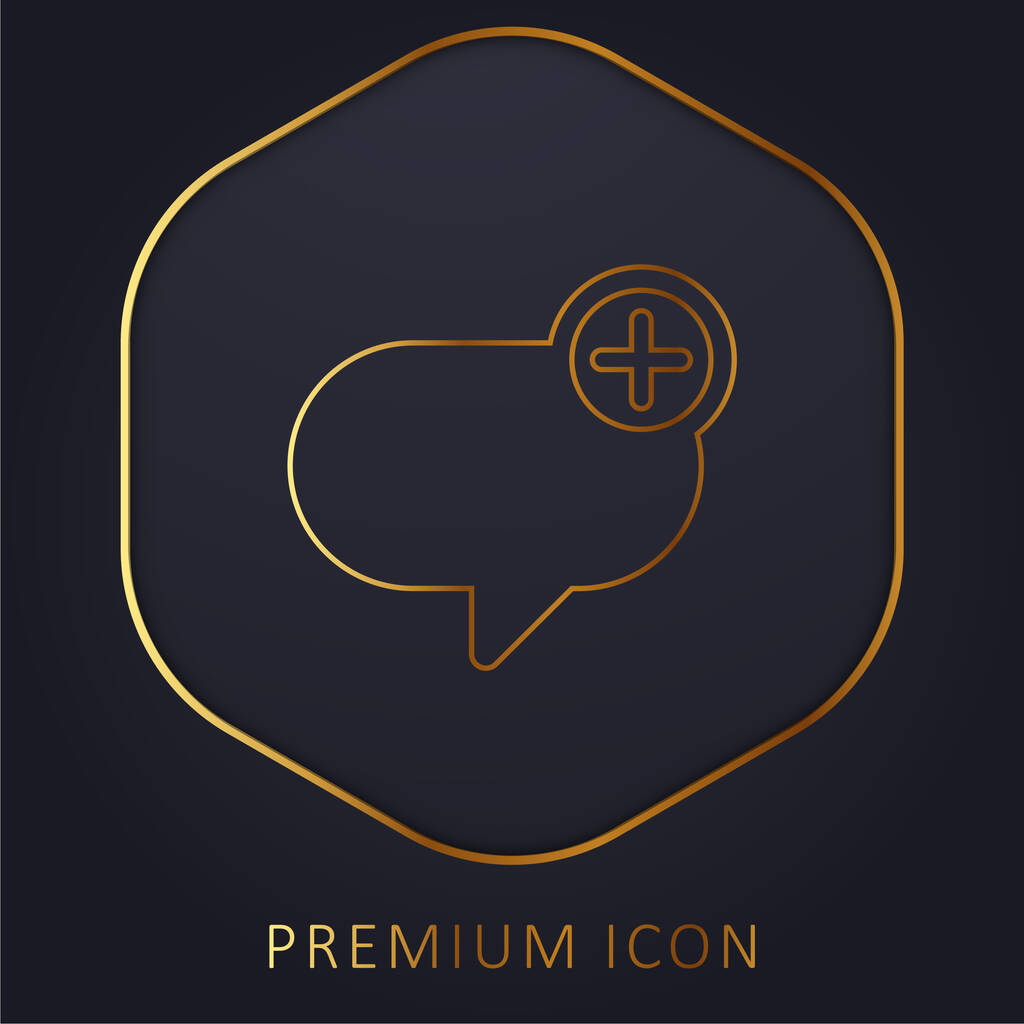 İleti altın satırı premium logosu veya simgesi ekle - Vektör, Görsel