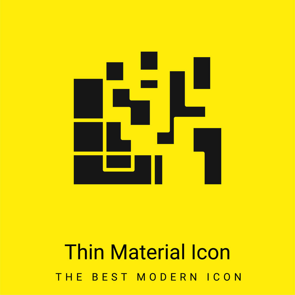 Taiteellinen neliöt minimaalinen kirkkaan keltainen materiaali kuvake - Vektori, kuva