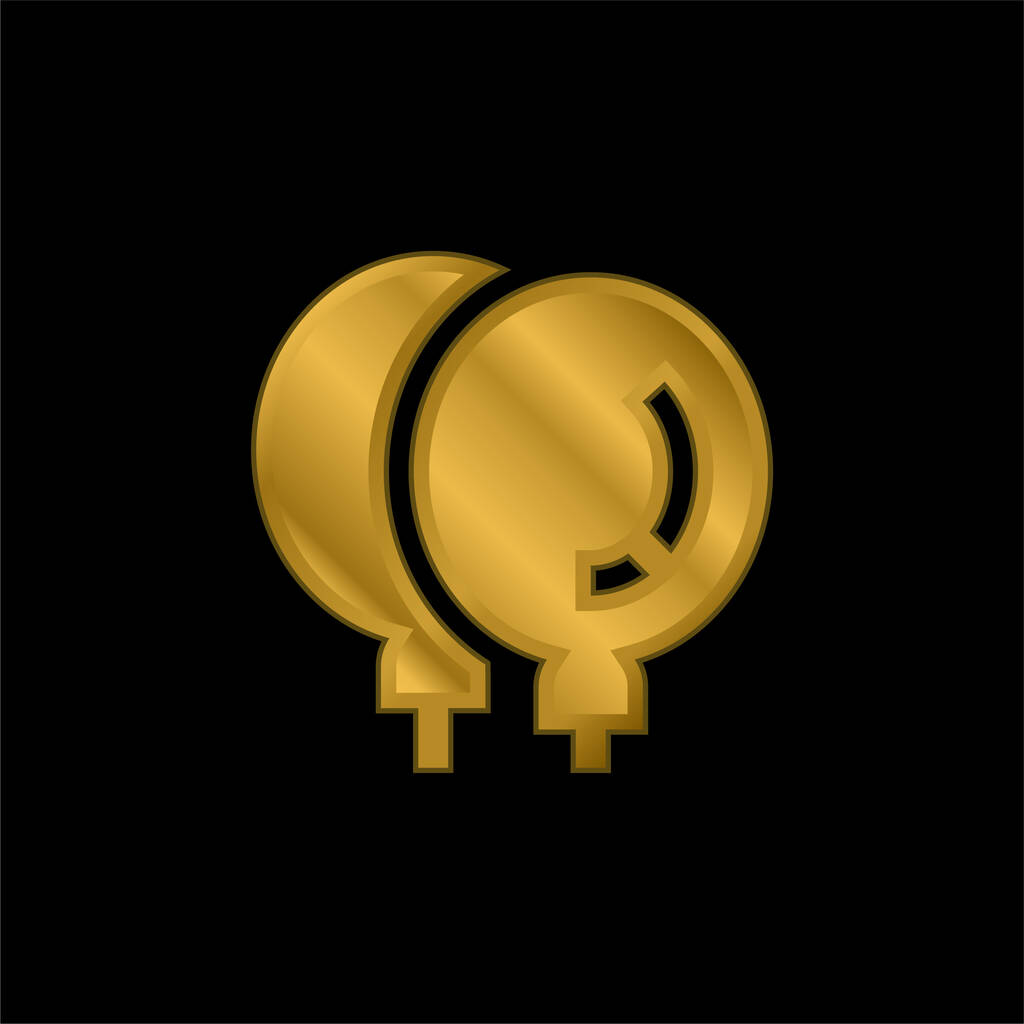 Lufik aranyozott fémbevonatú ikon vagy logó vektor - Vektor, kép