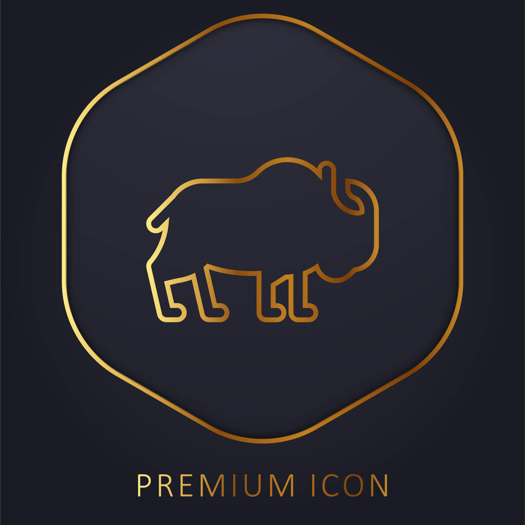 Bison golden line premium logo or icon - Vector, Image