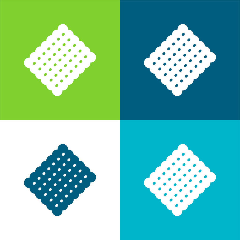 Biscuit Flat négy szín minimális ikon készlet - Vektor, kép