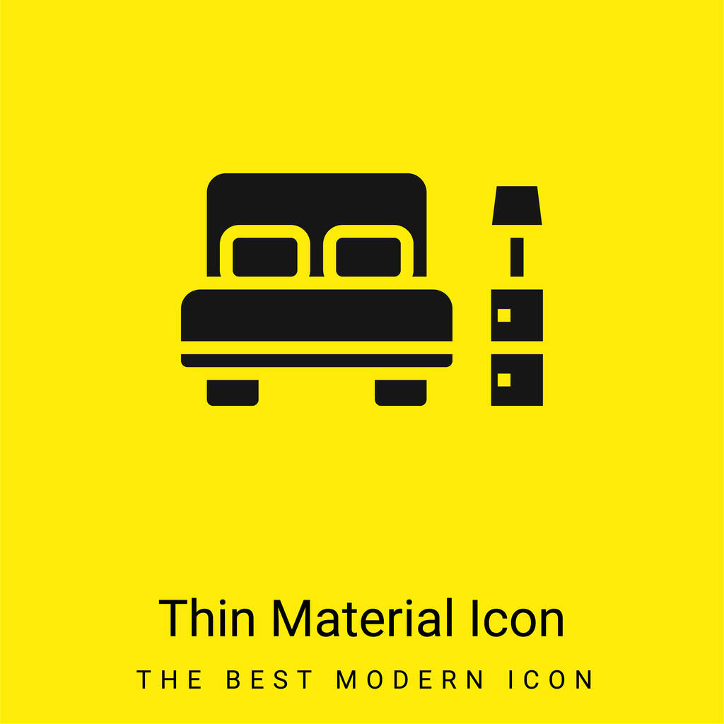 Sypialnia minimalna jasnożółta ikona materiału - Wektor, obraz