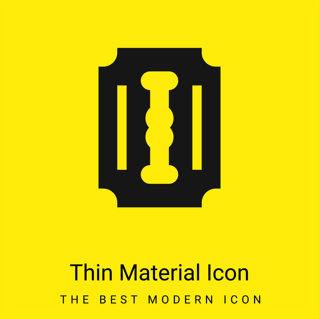 Blade minimal bright yellow material icon - Vector, Image