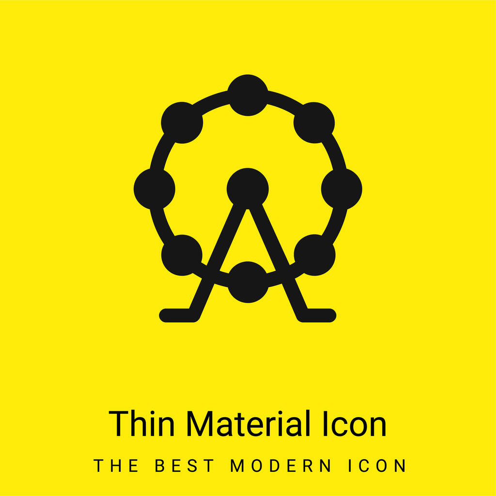 Grande roue Ferris minime icône de matériau jaune vif - Vecteur, image