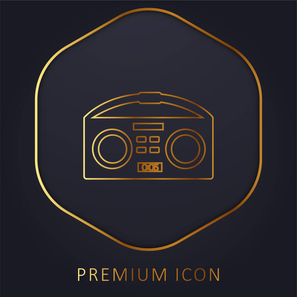 Золота лінія Boombox логотип або значок преміум-класу
 - Вектор, зображення