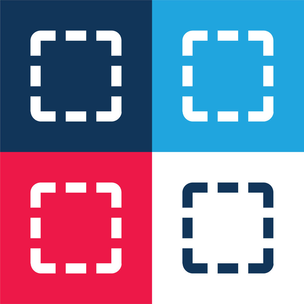 Выделение синий и красный четыре цвета минимальный набор значков - Вектор,изображение