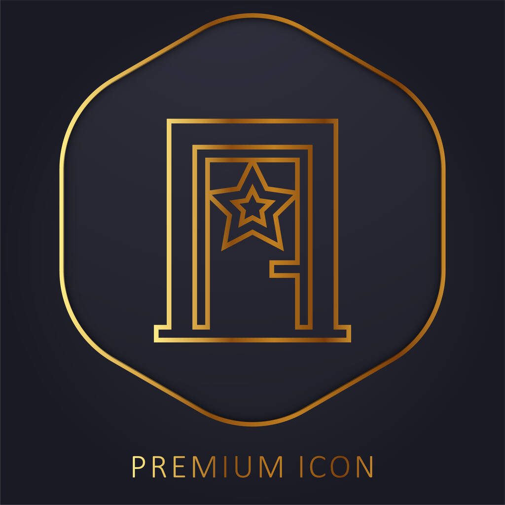 Złota linia za kulisami logo premium lub ikona - Wektor, obraz