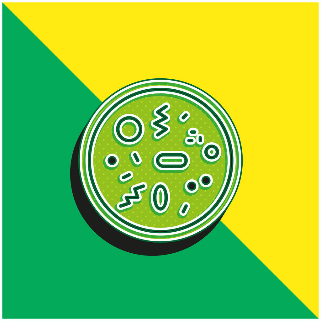 Bakteri Yeşil ve Sarı modern 3d vektör simgesi logosu - Vektör, Görsel
