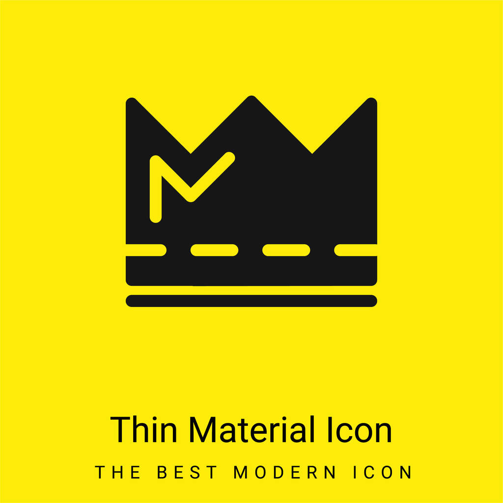 Corona mínima icono de material amarillo brillante - Vector, Imagen