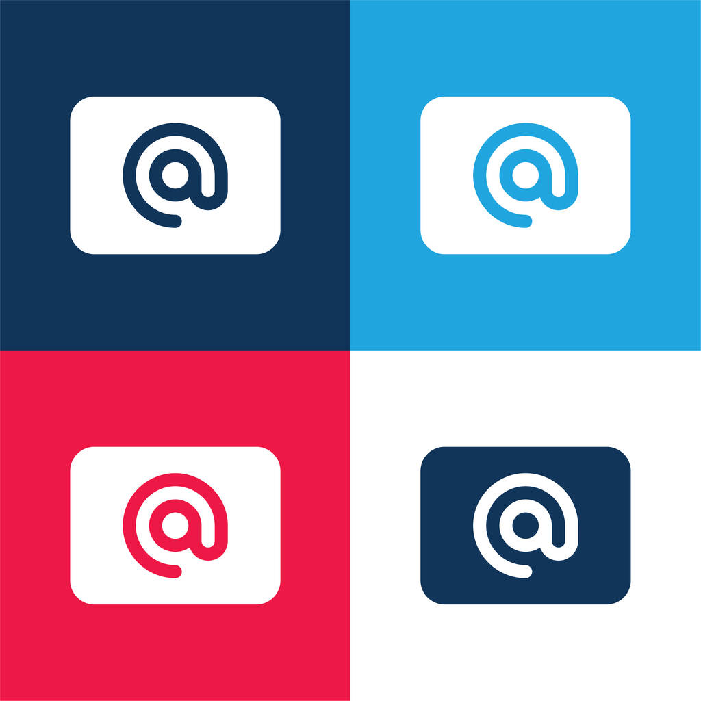A segno blu e rosso quattro set di icone minime di colore - Vettoriali, immagini