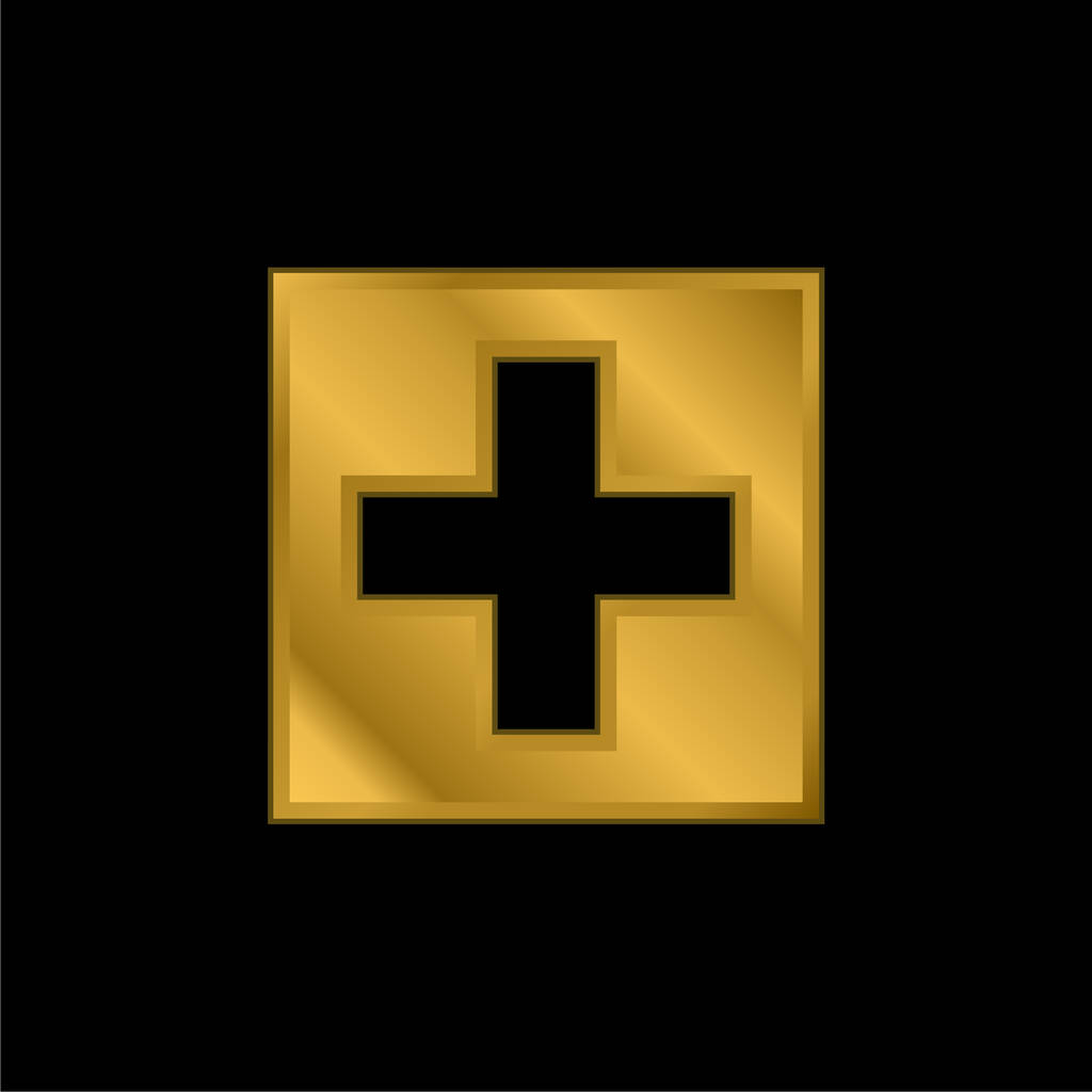 Addthis banhado a ouro ícone metálico ou vetor logotipo - Vetor, Imagem