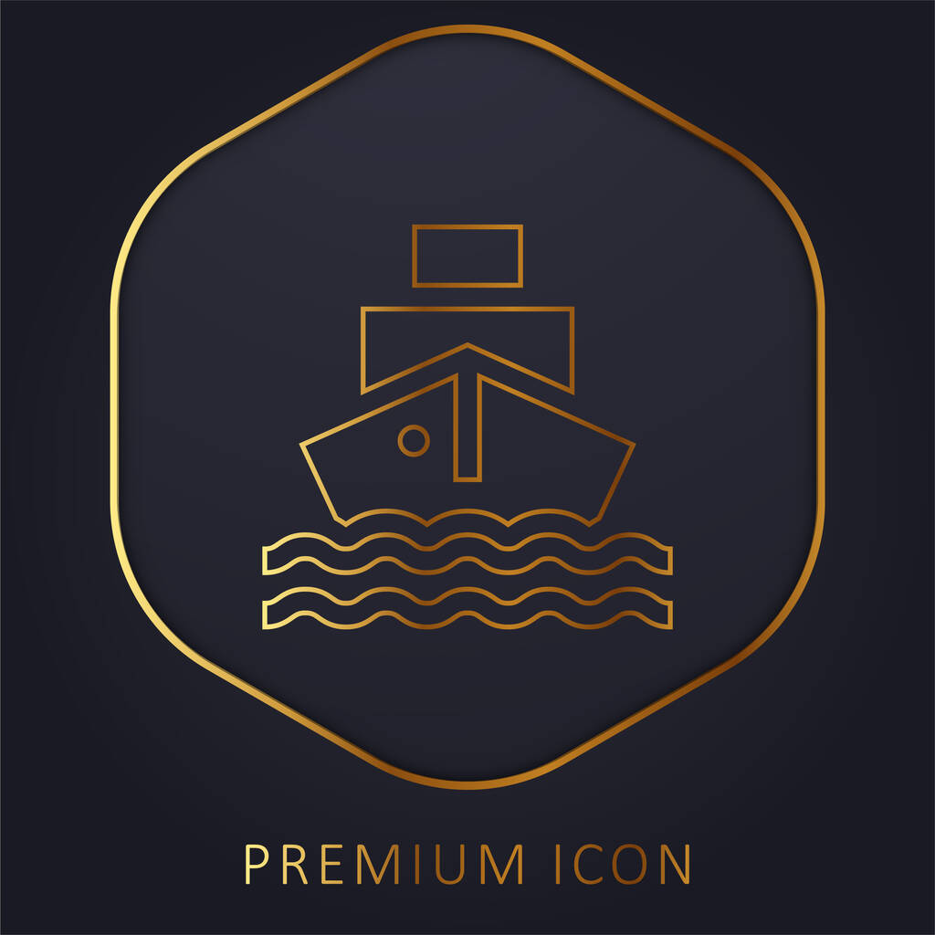 Bateau ligne d'or logo premium ou icône - Vecteur, image