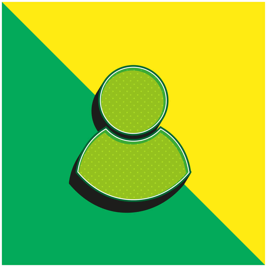 Negro Hombre Símbolo de usuario Verde y amarillo moderno 3d vector icono logotipo - Vector, Imagen