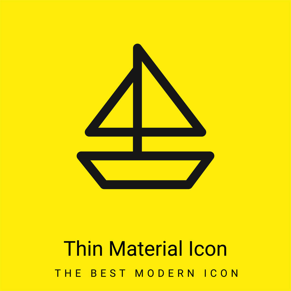 Minimalna jasnożółta ikona materiału łodzi - Wektor, obraz