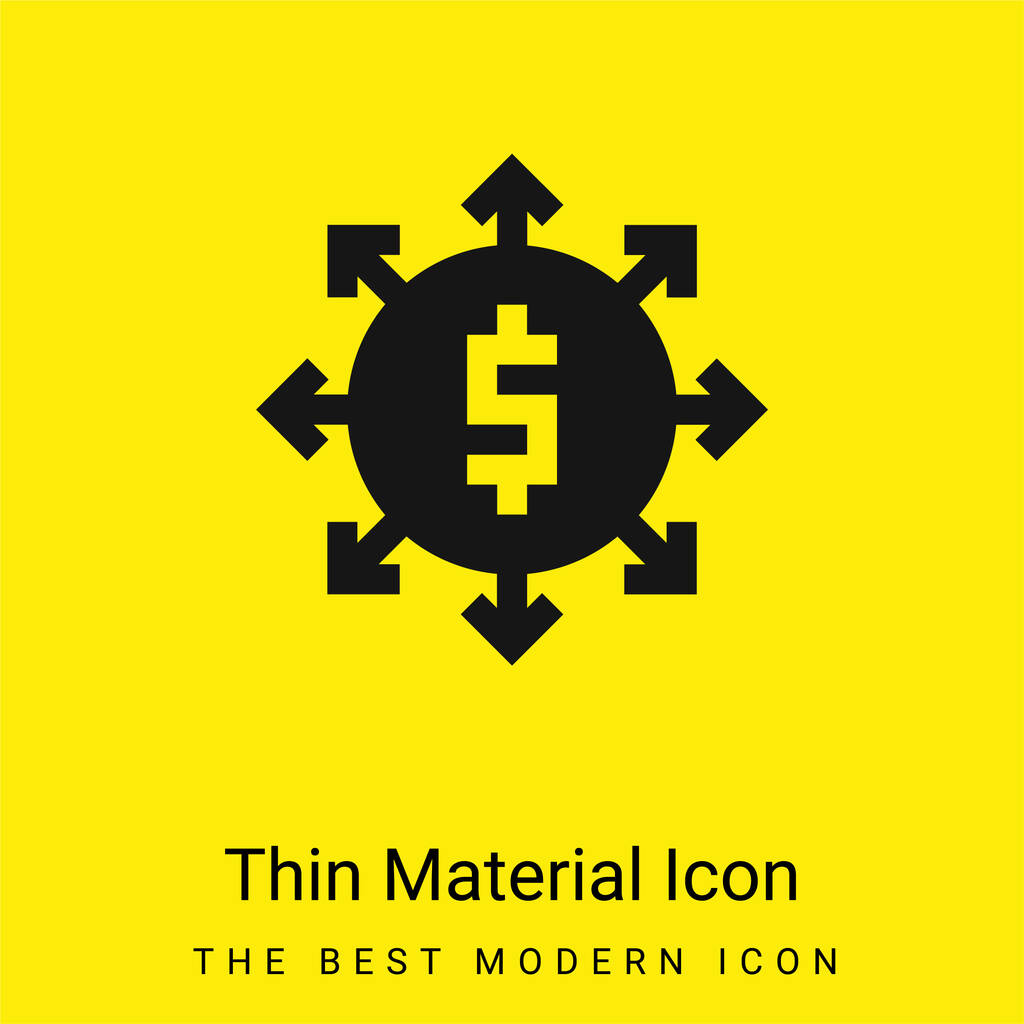 Партнерский маркетинг минимальный яркий желтый значок материала - Вектор,изображение