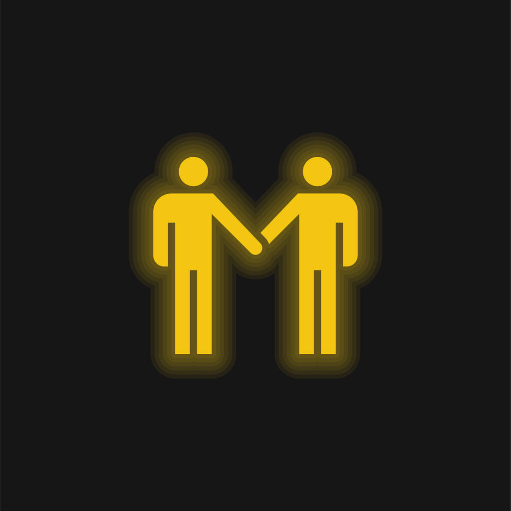 Acuerdo amarillo brillante icono de neón - Vector, imagen