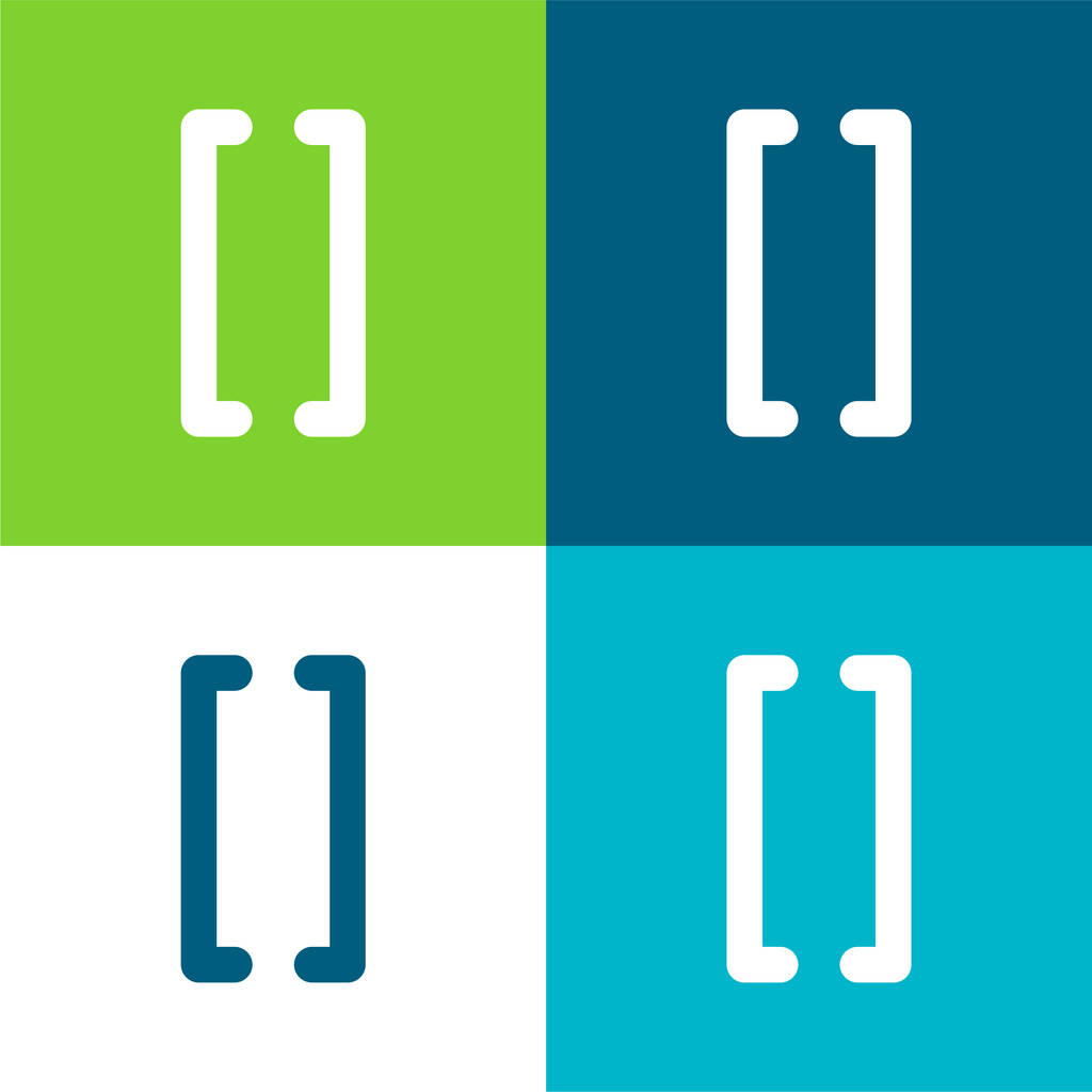 Zárójel Csoport Szimbólum Lapos négy szín minimális ikon készlet - Vektor, kép