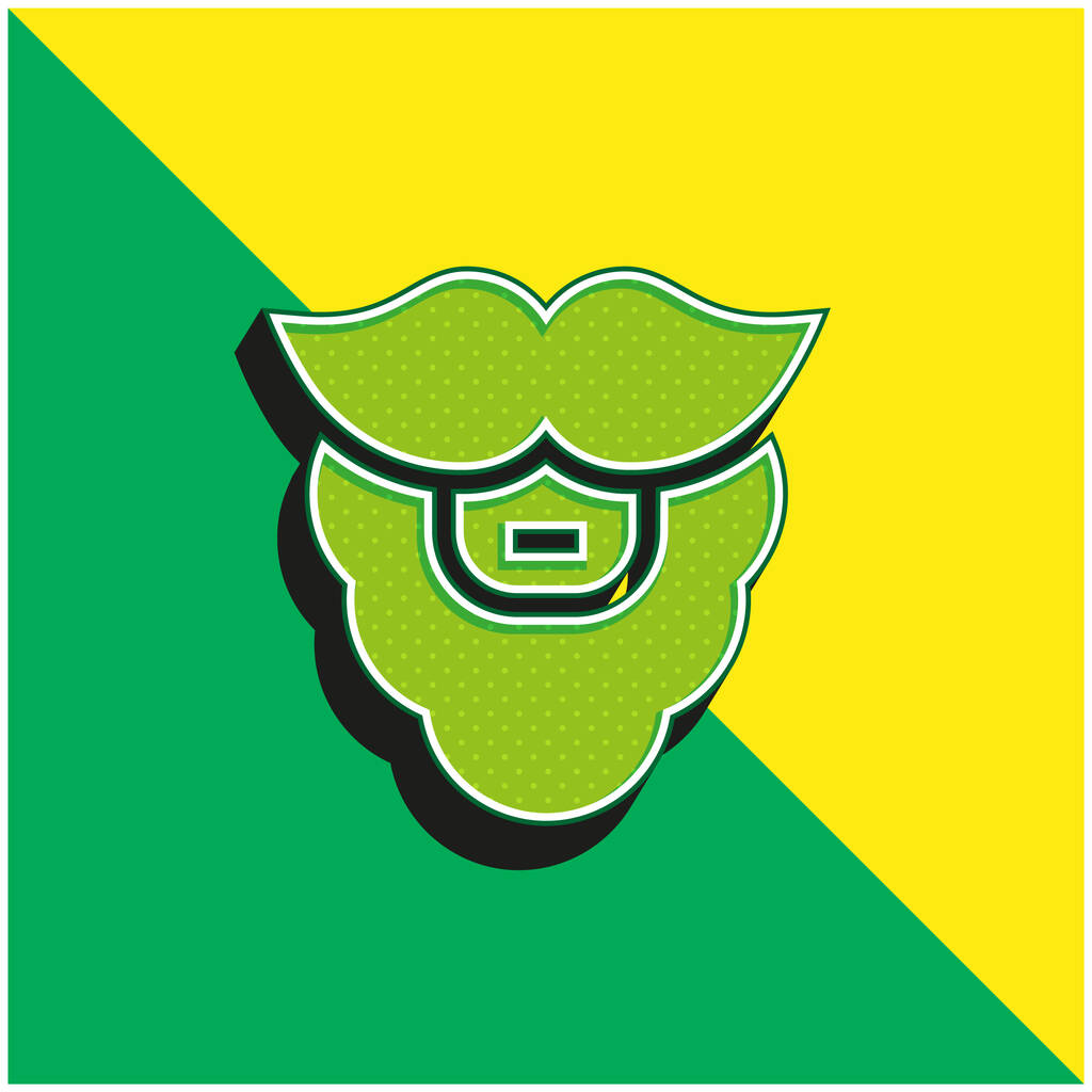 Barba verde e amarelo moderno logotipo vetor 3d ícone - Vetor, Imagem