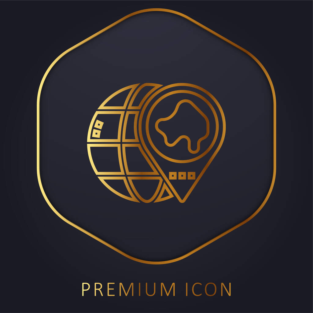Ázsia arany vonal prémium logó vagy ikon - Vektor, kép