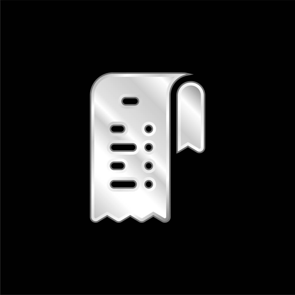 Bill ezüst bevonatú fém ikon - Vektor, kép