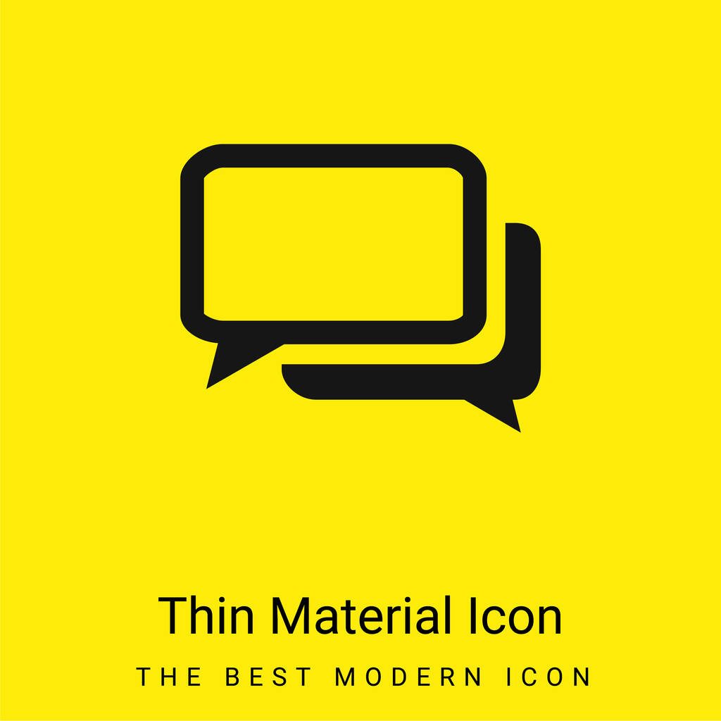Bianco e nero Chat Bolle minimale brillante giallo materiale icona - Vettoriali, immagini