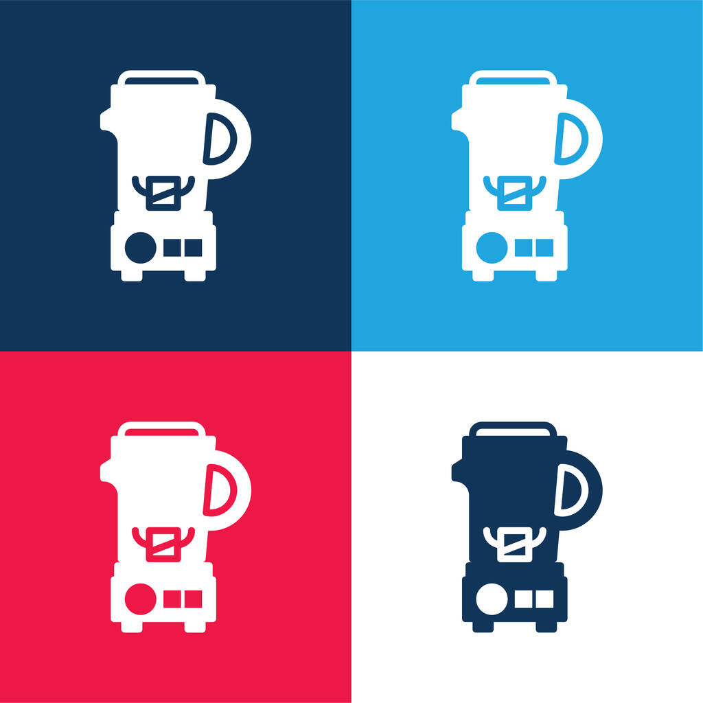 Blender blue and red four color minimal icon set - Vector, Image
