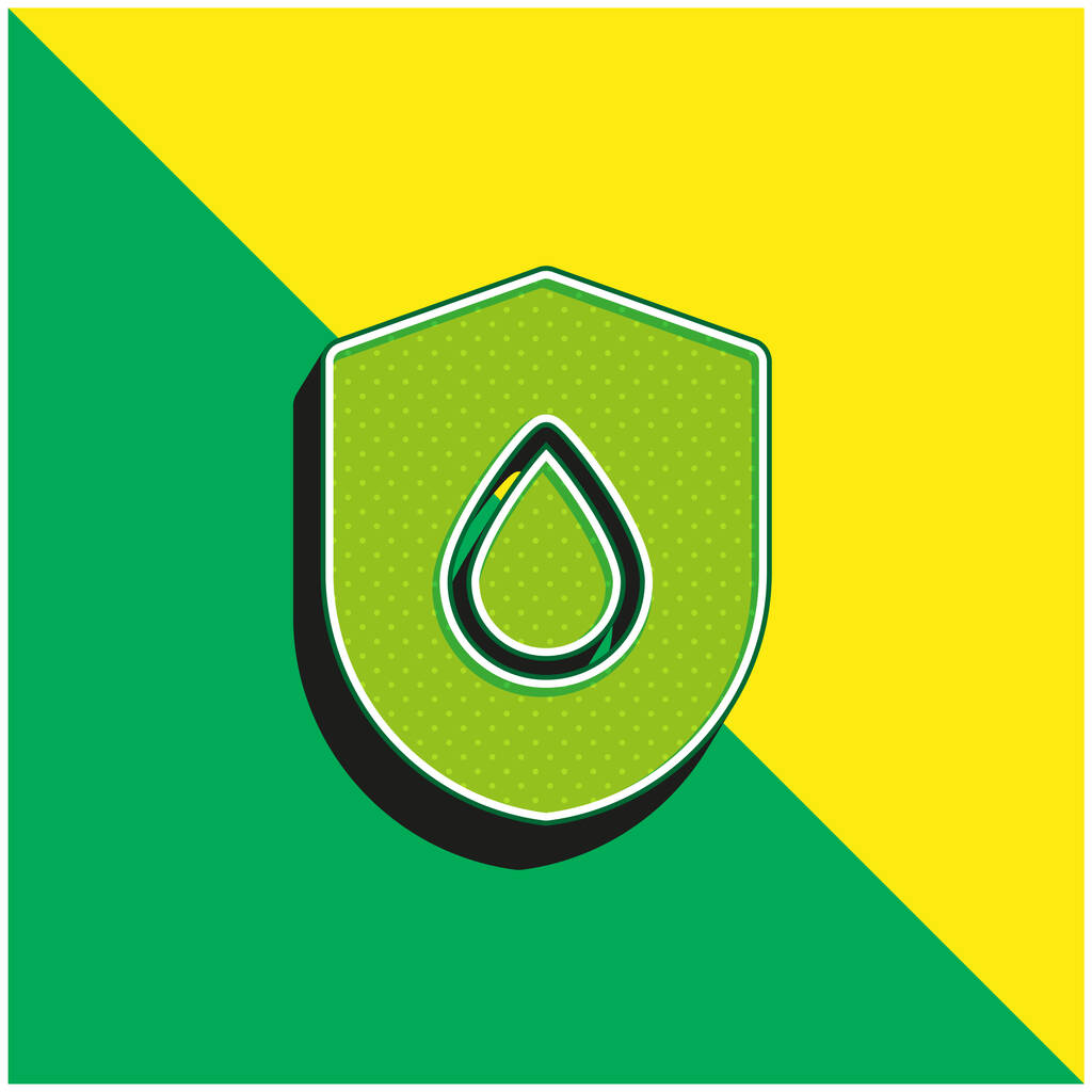 Blood Drop Vihreä ja keltainen moderni 3d vektori kuvake logo - Vektori, kuva
