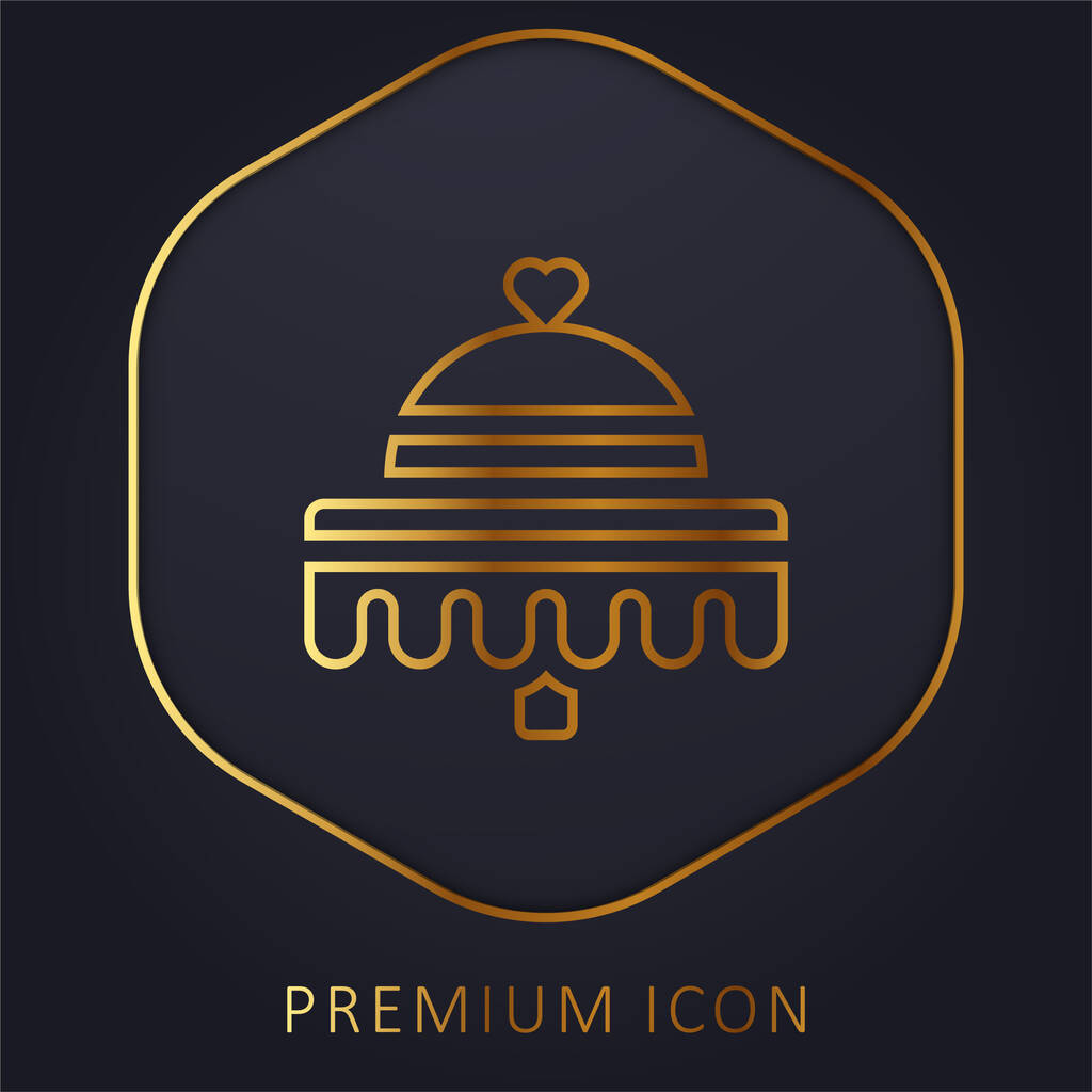 Banquet golden line premium logo or icon - Vector, Image