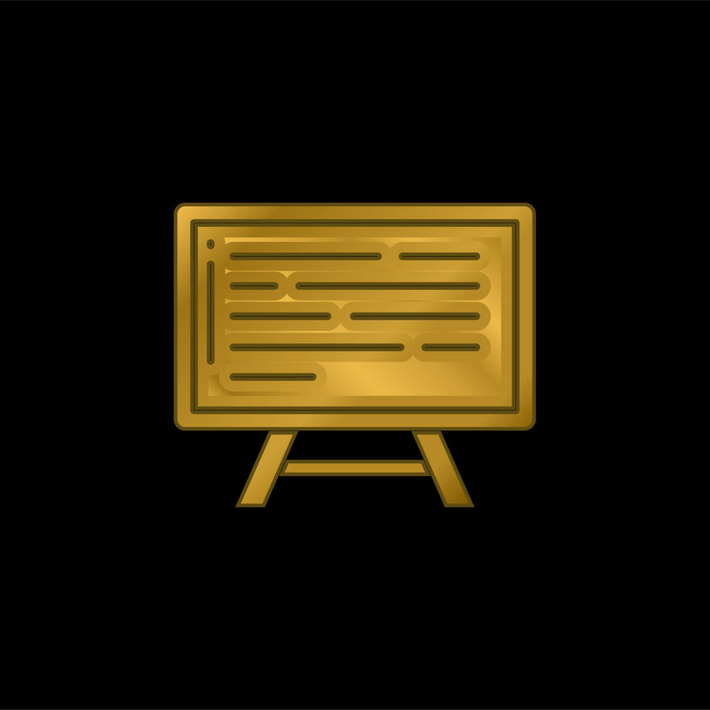 Tablero chapado en oro icono metálico o logo vector - Vector, imagen
