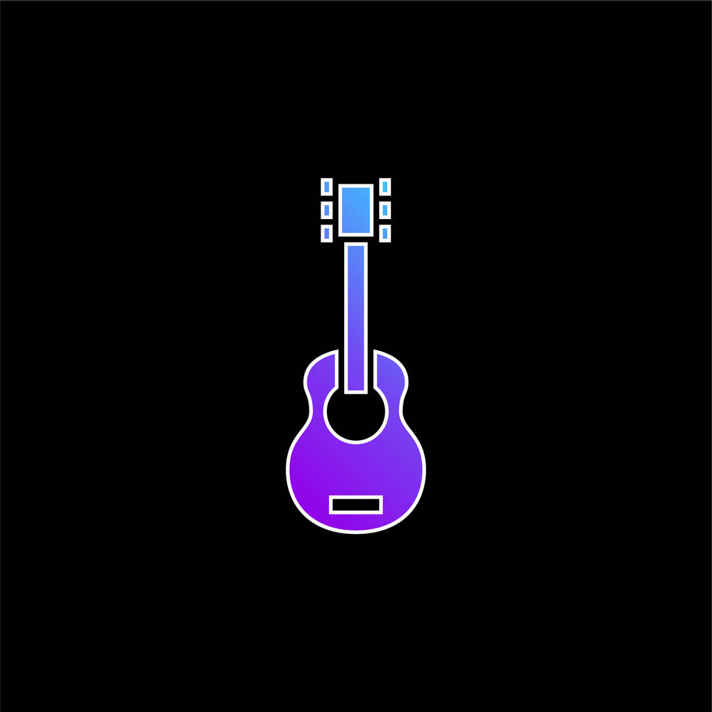 Ícone do vetor gradiente azul da guitarra acústica - Vetor, Imagem