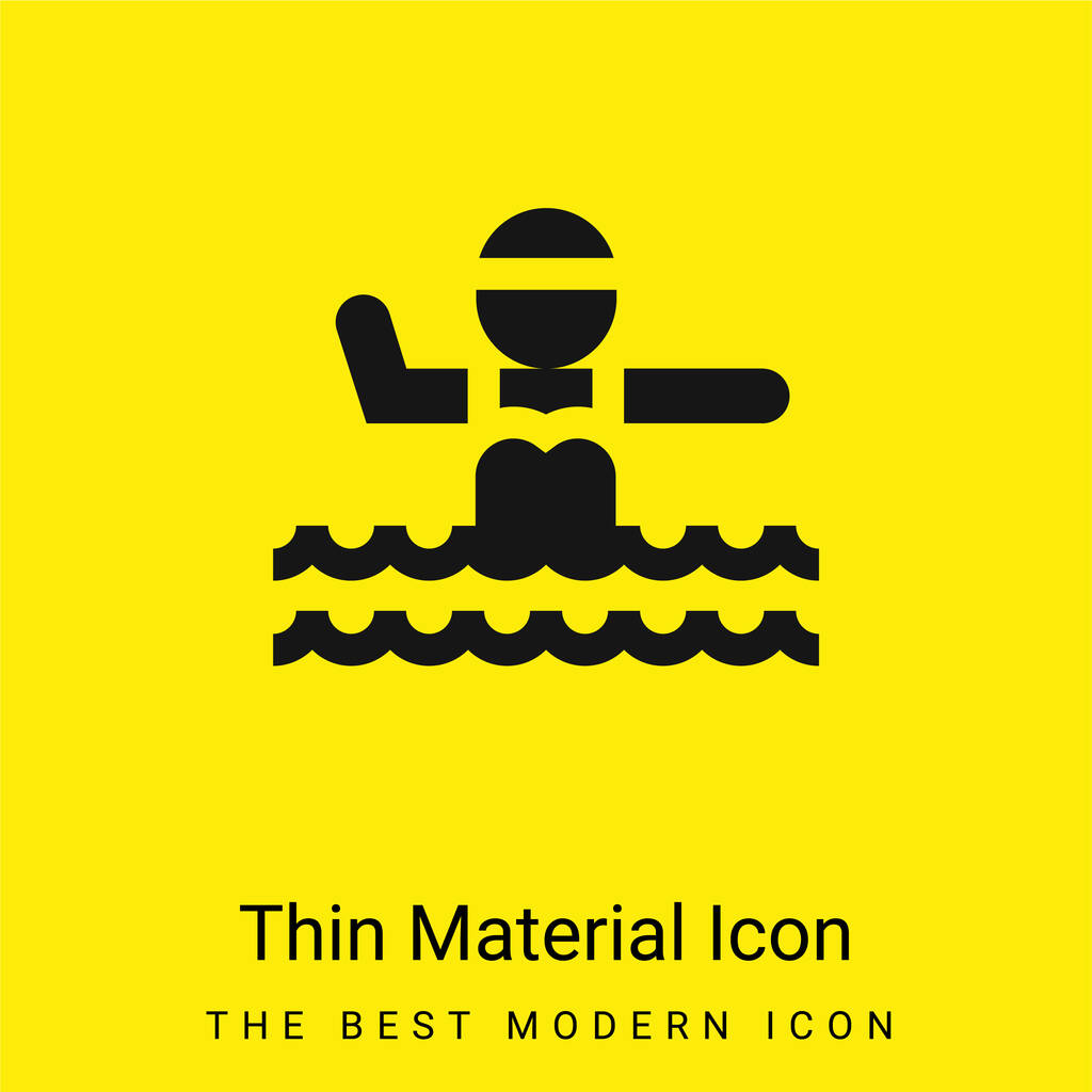 Aquagym icona materiale giallo brillante minimo - Vettoriali, immagini
