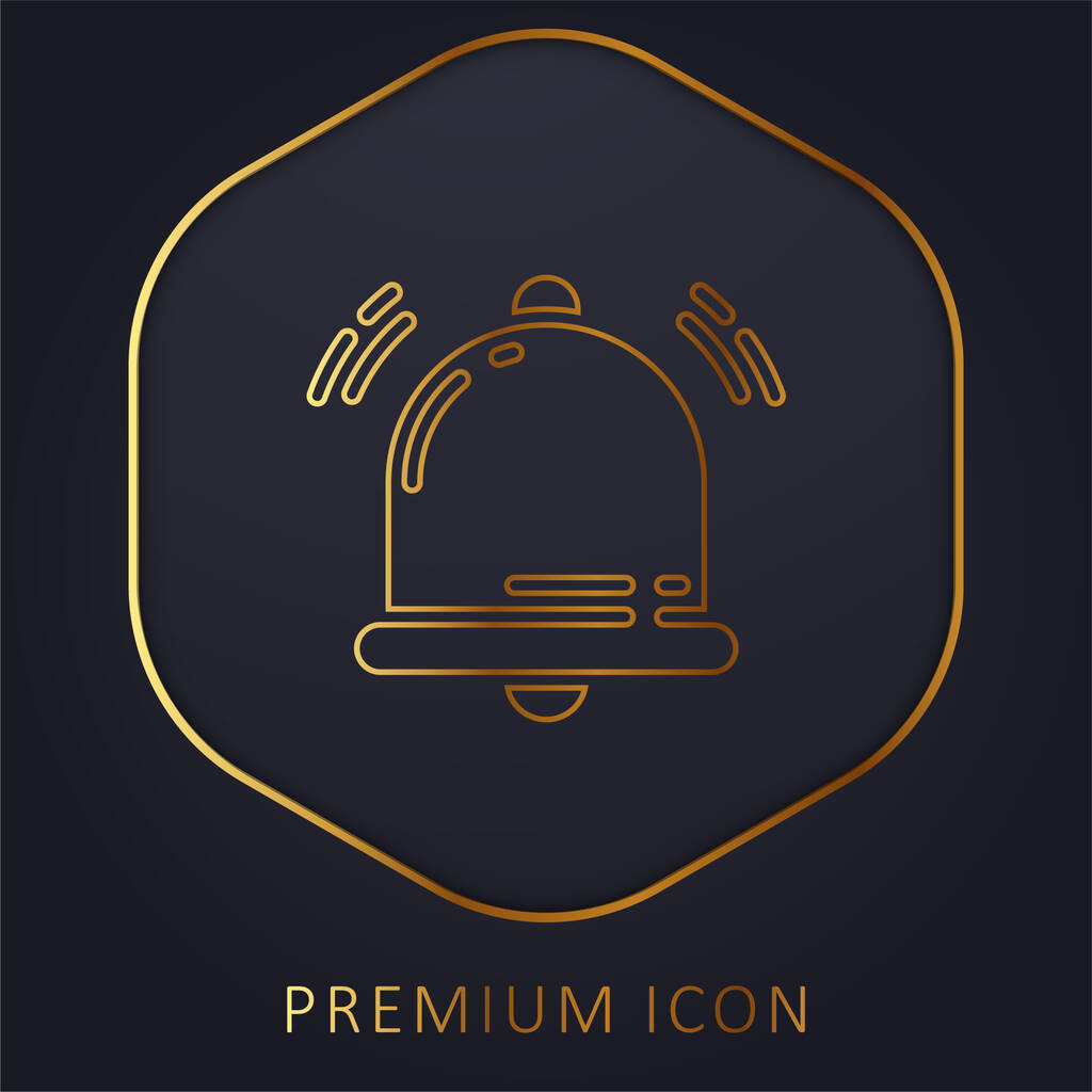 Bell línea de oro logotipo premium o icono - Vector, Imagen