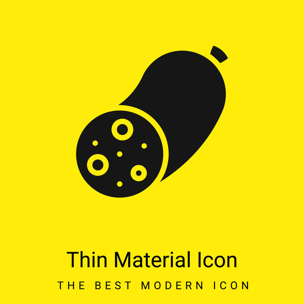 Black Pudding minimális fényes sárga anyag ikon - Vektor, kép