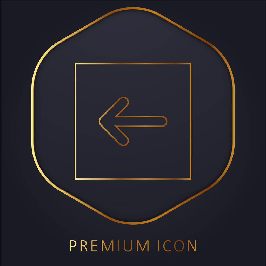 Atrás Flecha línea dorada logotipo premium o icono - Vector, Imagen
