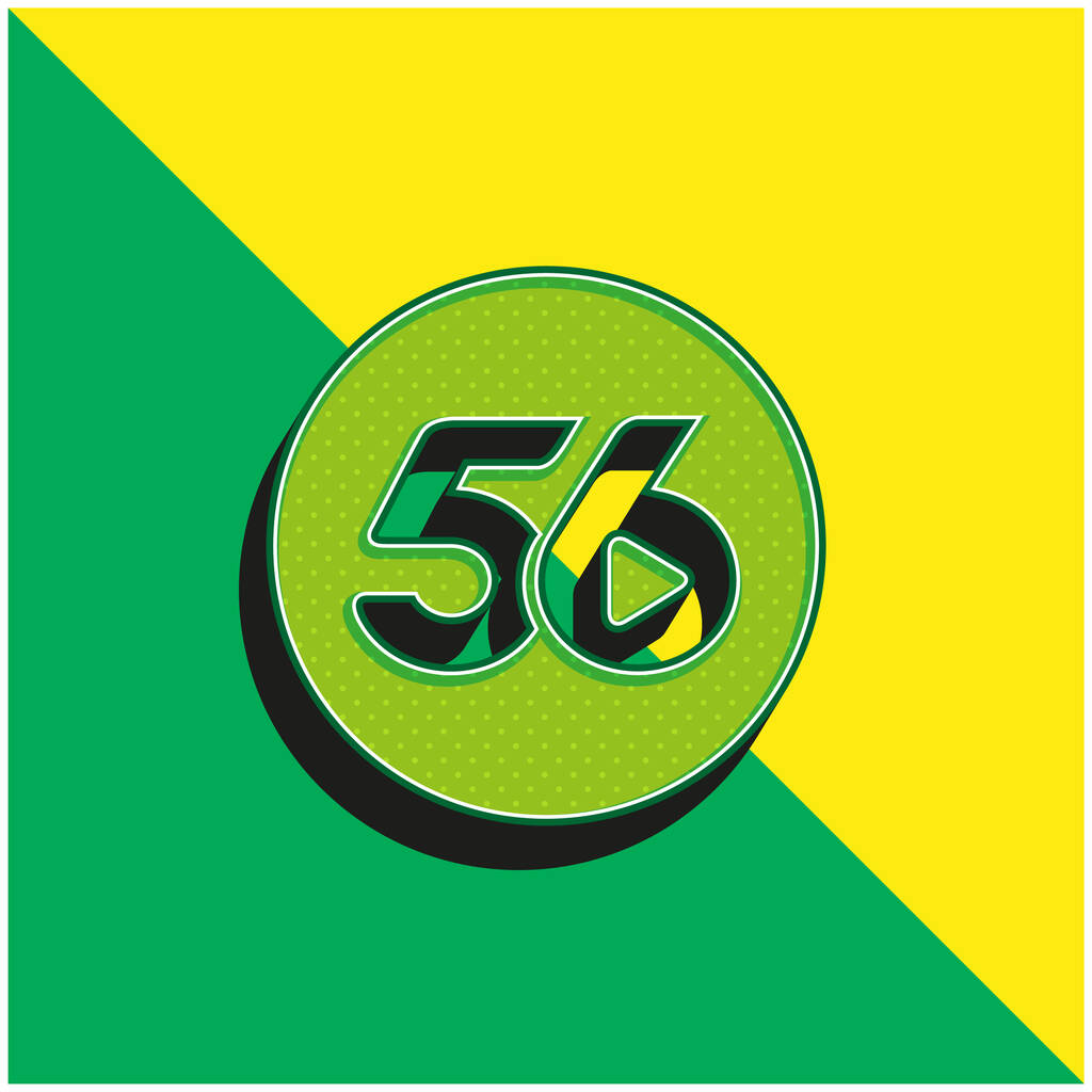 56 Logo społeczne Zielone i żółte nowoczesne logo wektora 3D - Wektor, obraz