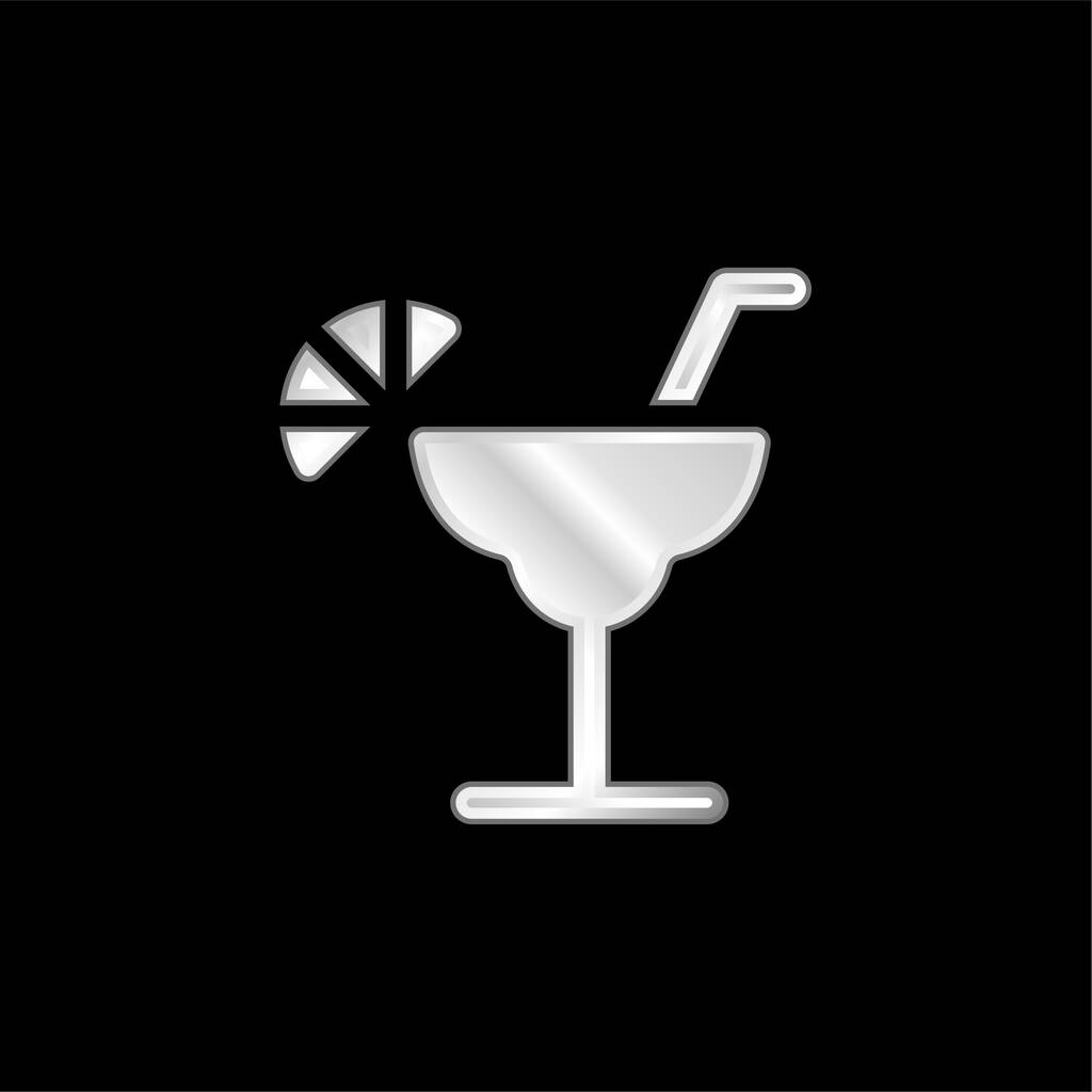 Alkoholi hopeoitu metallinen ikoni - Vektori, kuva