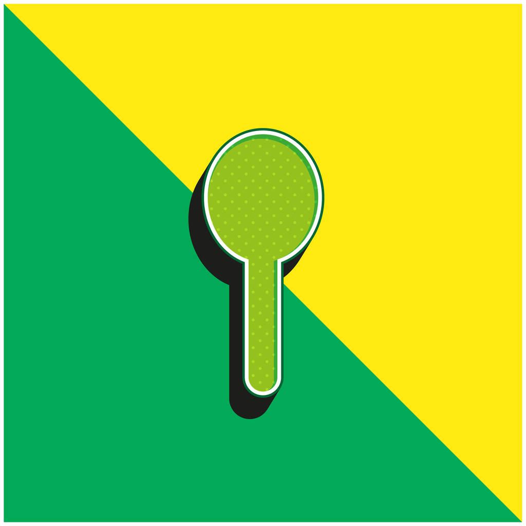 preto silhueta forma de um objeto como uma colher verde e amarelo moderno vetor 3d ícone logotipo - Vetor, Imagem