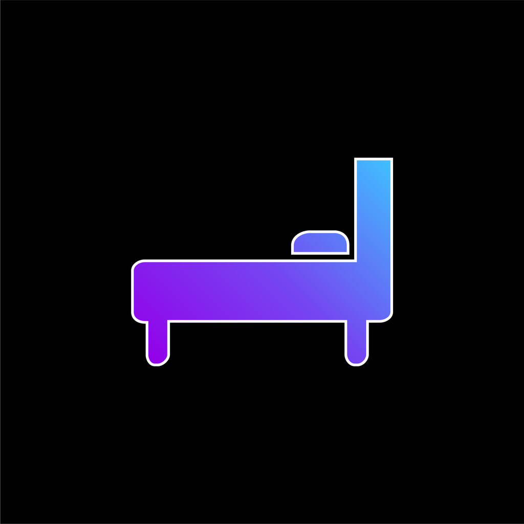 Bed Side View blue gradient vector icon - Vector, Image