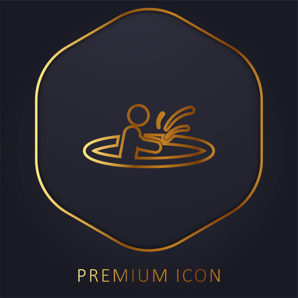 Пляж Играя золотая линия премиум логотип или значок - Вектор,изображение