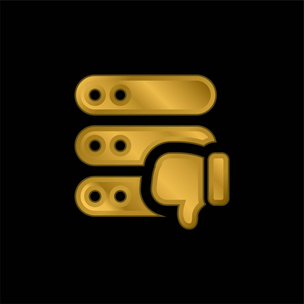 Bad Review gold plated metalic icon or logo vector - Vector, Image