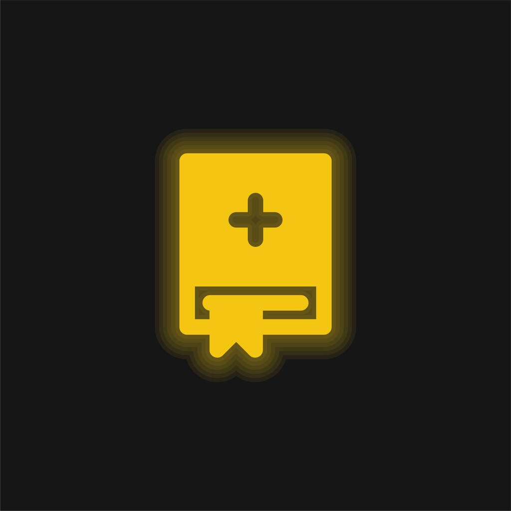 Randevu Defteri: Parlayan sarı neon simgesi - Vektör, Görsel