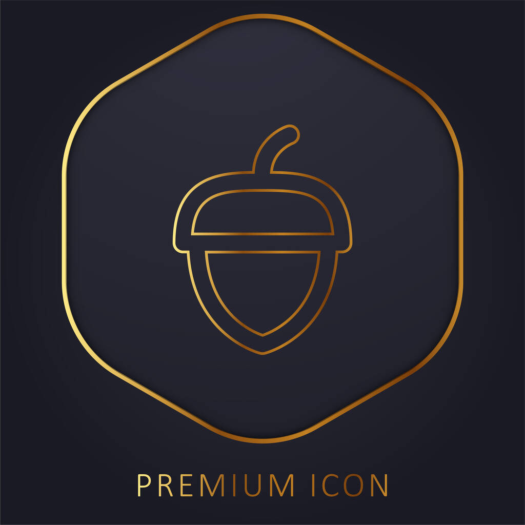 Logotipo o icono premium de la línea dorada Acorn - Vector, imagen