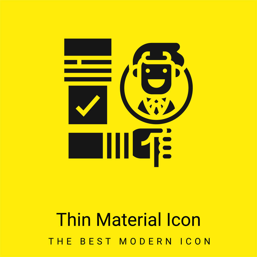 Comprobar fondo mínimo icono de material amarillo brillante - Vector, imagen